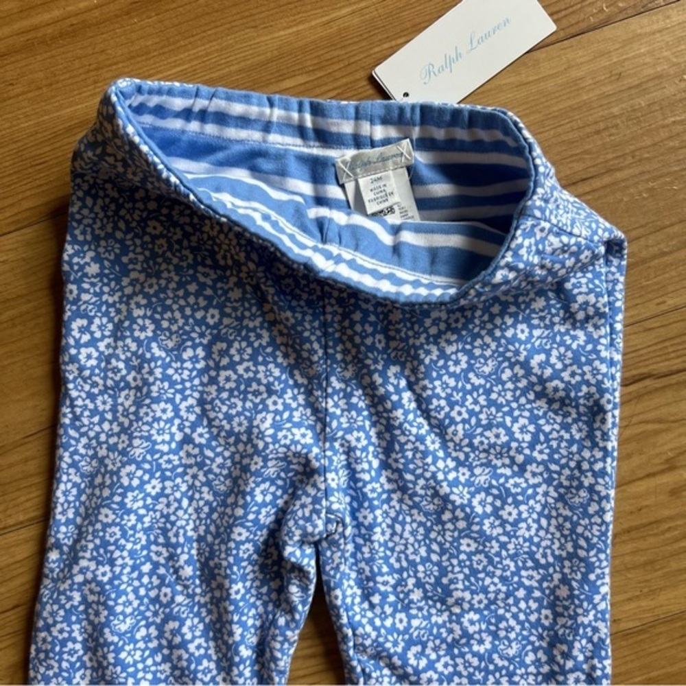 💜 Ralph Lauren Baby Girls Reversible Pants SIZE 24 Months Blue White
